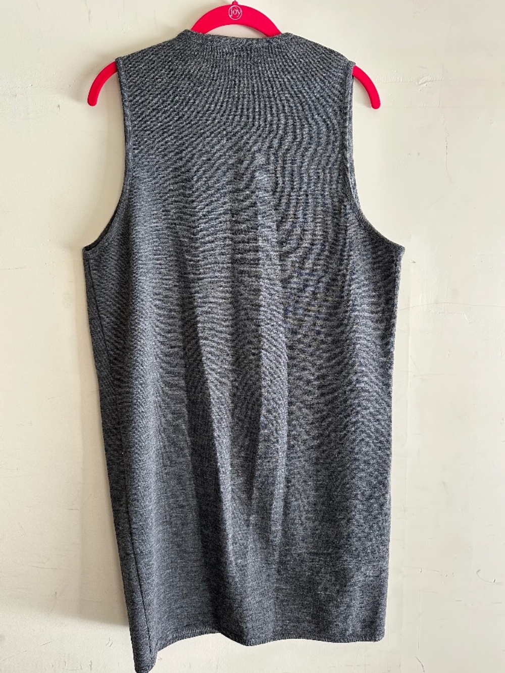 Vintage Grey 100% Merino Wool Sweater Vest Dress Valerie Stevens petite large - Picture 2 of 10